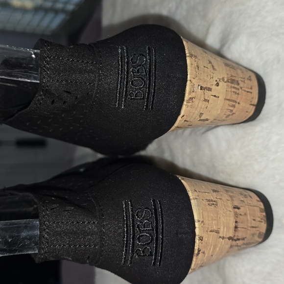 BOBS from Skechers Black -  Memory Foam Wedge Bootie - Picture 7 of 10